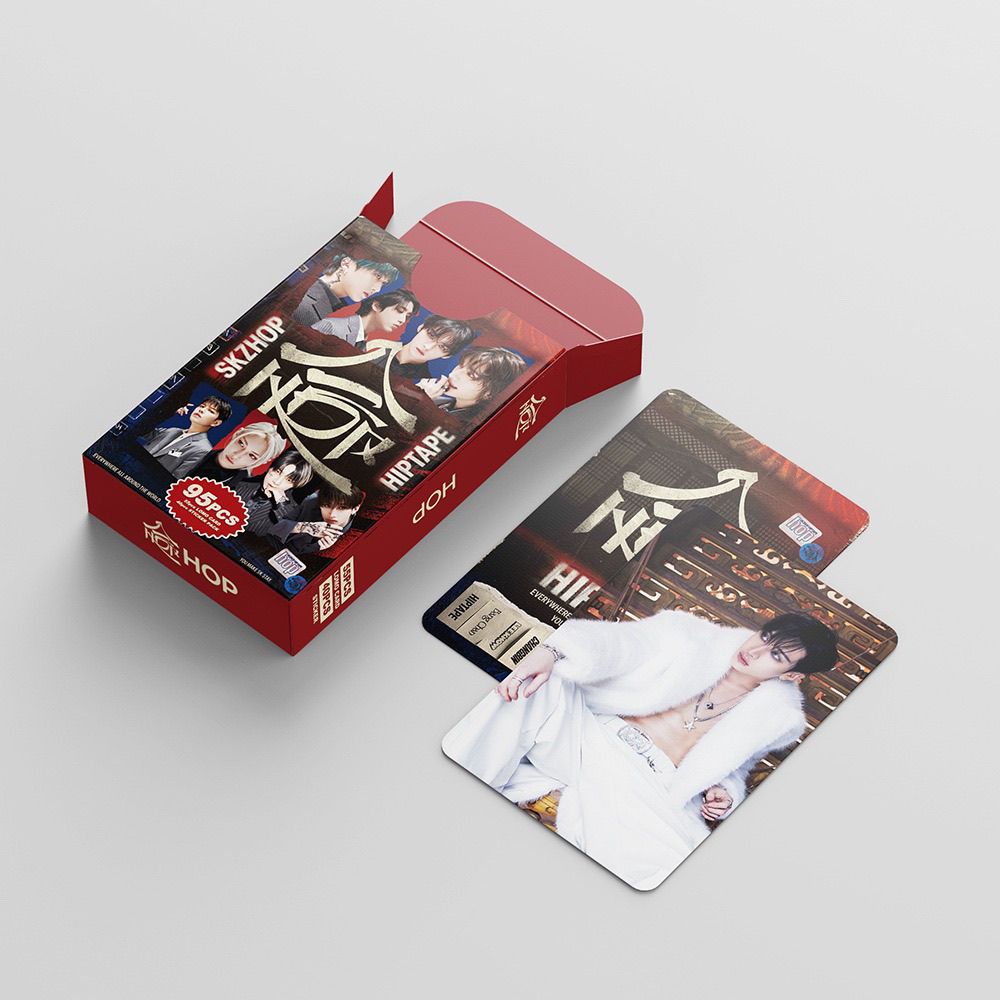 KIT DE TARJETAS FOTOGRÁFICAS DE STRAY KIDS HOP 95 PIEZAS (55 TARJETAS FOTOGRÁFICAS + 40 PEGATINAS)