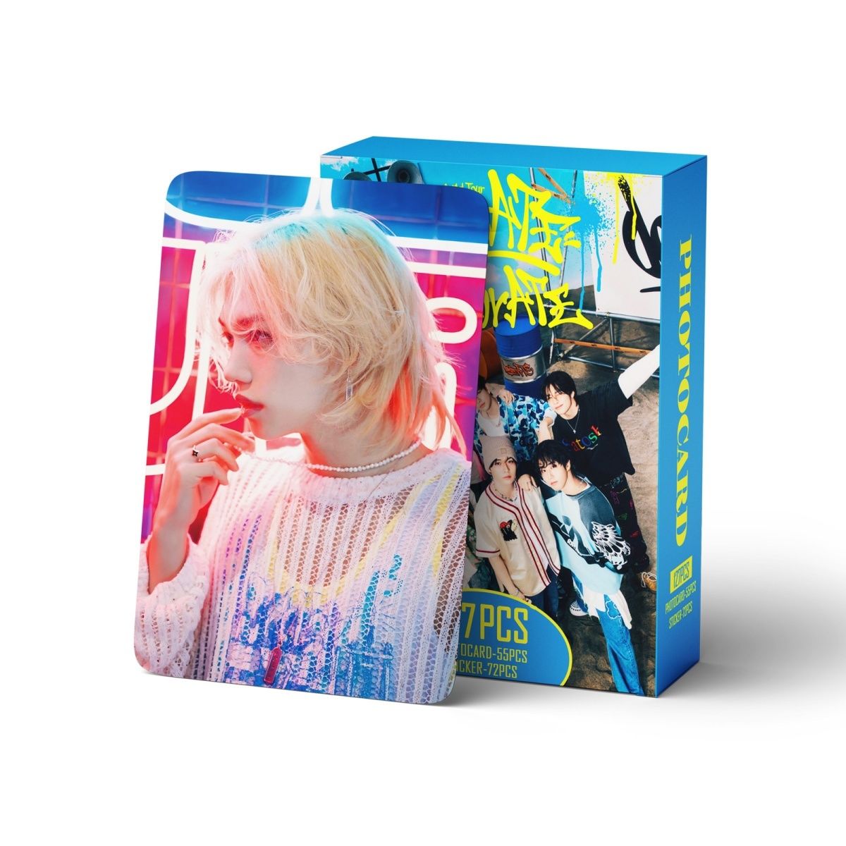 TARJETAS FOTOGRÁFICAS DE STRAY KIDS 127 UNIDADES DominATE CelebraATE (55 TARJETAS + 72 PEGATINAS)