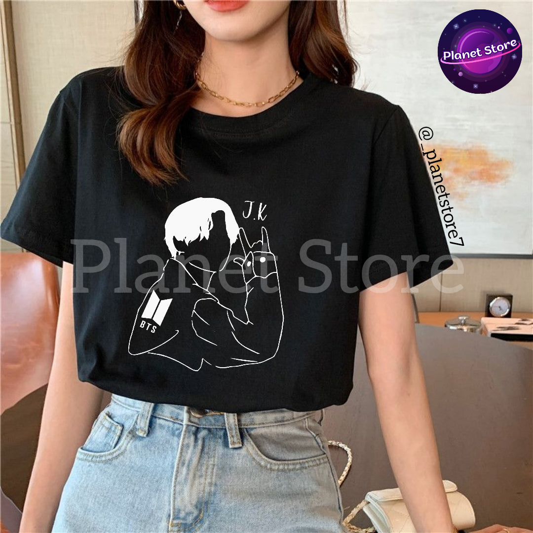 CAMISETA JUNGKOOK BTS 100% ALGODÓN (blanco y negro)