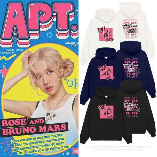 SUDADERA CON CAPUCHA APT ROSÉ (BLACKPINK) Y BRUNO MARS