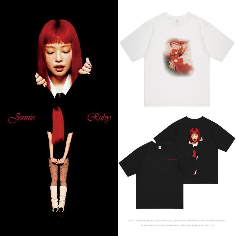 JENNIE (BLACKPINK) CAMISETAS RUBY 100% ALGODÓN