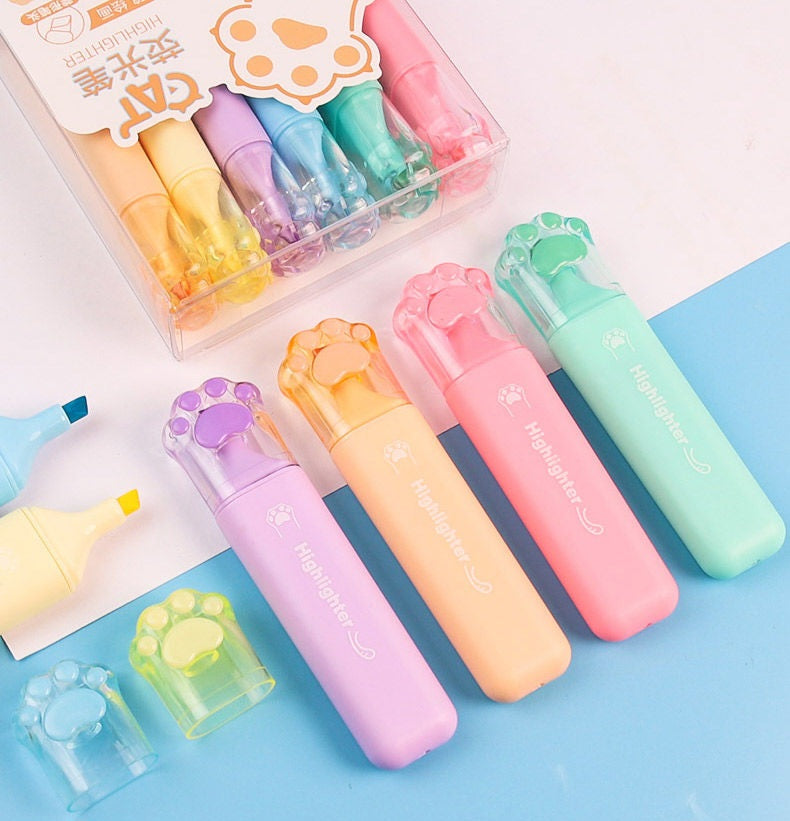6 COLOR HIGHLIGHTER BRUSHES SET