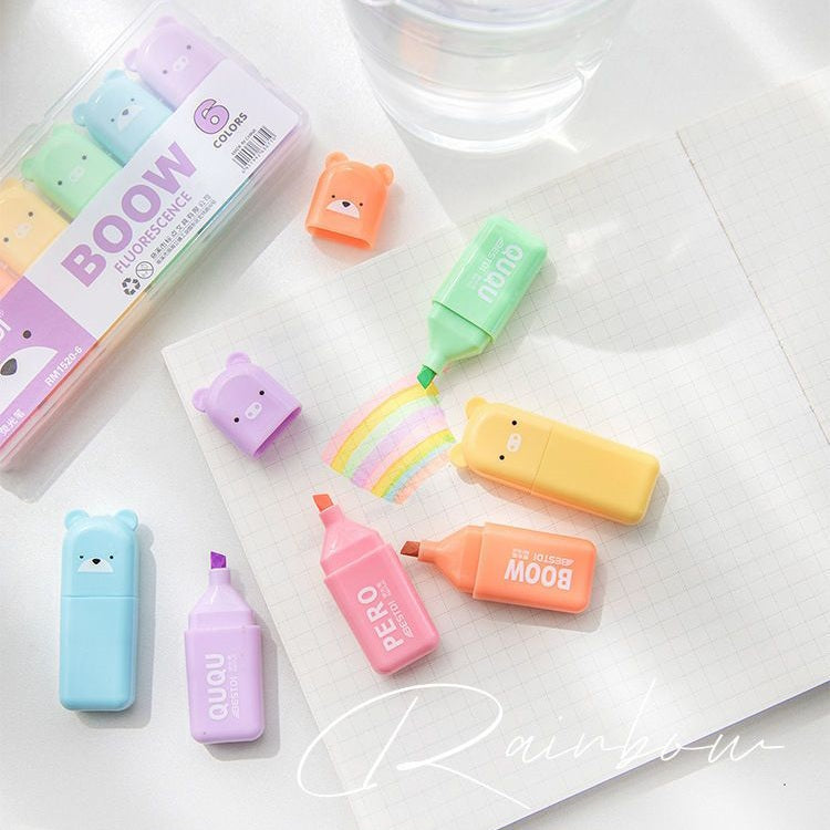 6 COLOR HIGHLIGHTER BRUSHES SET