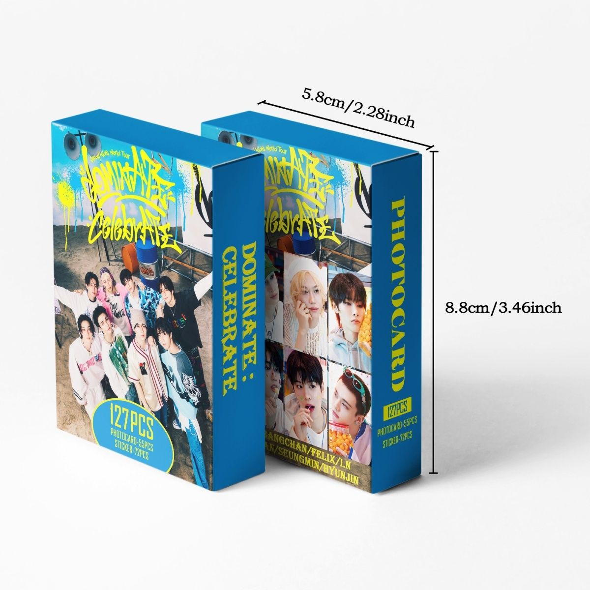 STRAY KIDS MERCH PHOTOCARDS 127 PCS DominATE CelebraATE (55 CARDS + 72 STICKERS)