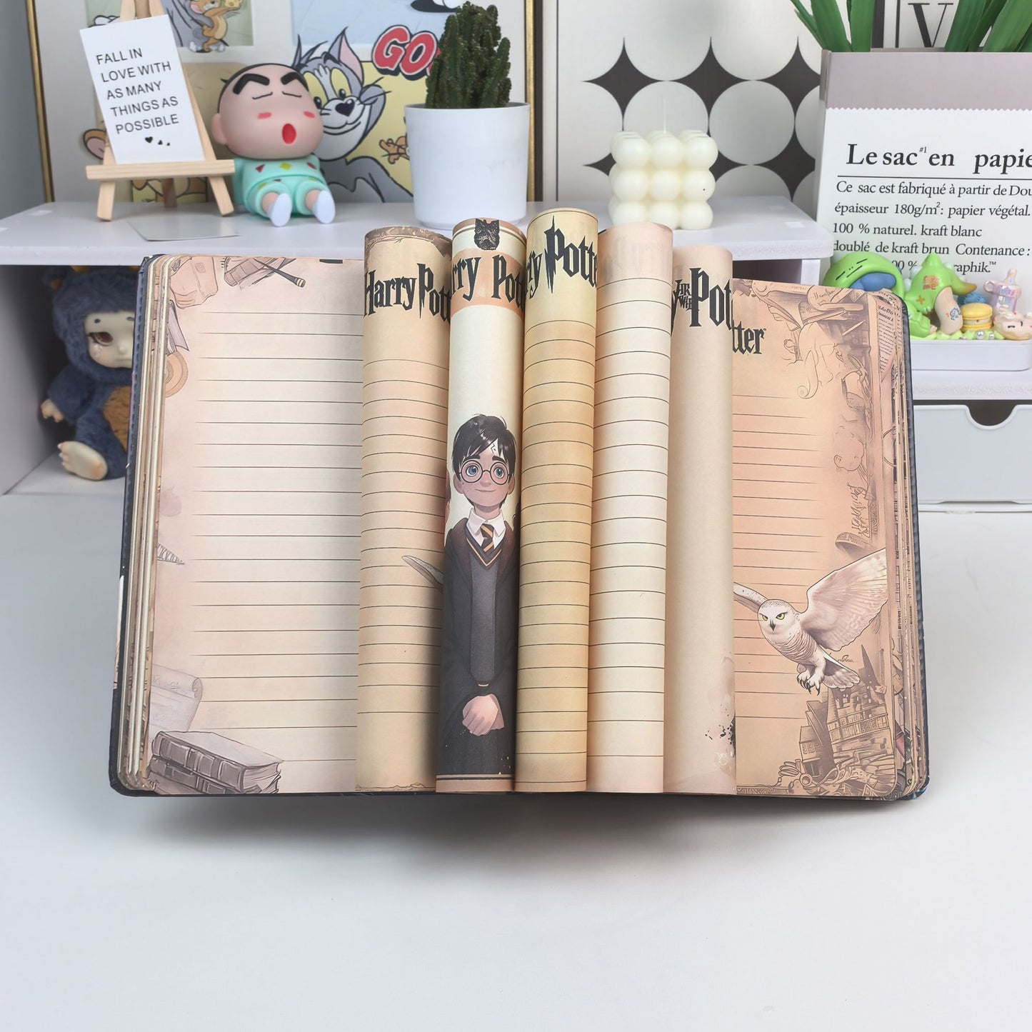 HARRY POTTER NOTEBOOK WITH DECORATED PAGES PAPERBACK