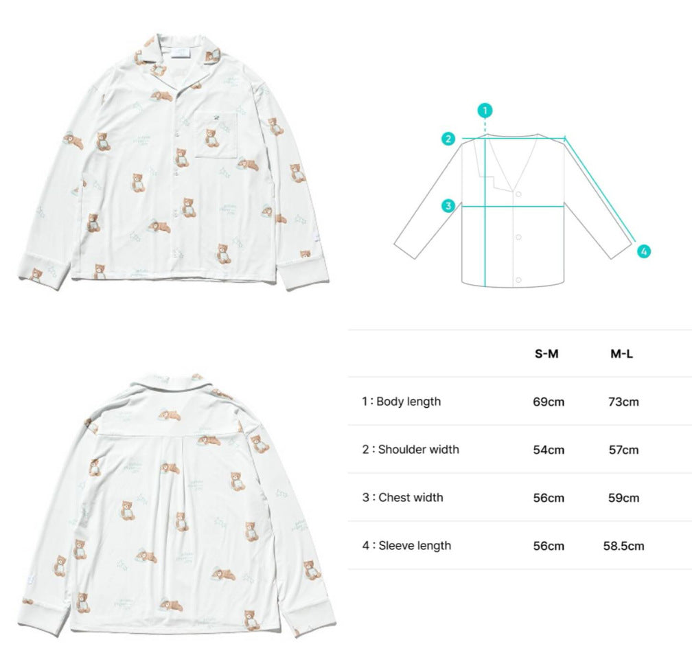 PAJAMAS JIN BEAR PATTERN (Pink/Mint)