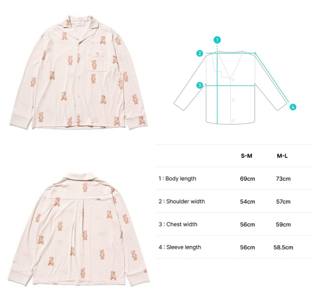 PAJAMAS JIN BEAR PATTERN (Pink/Mint)
