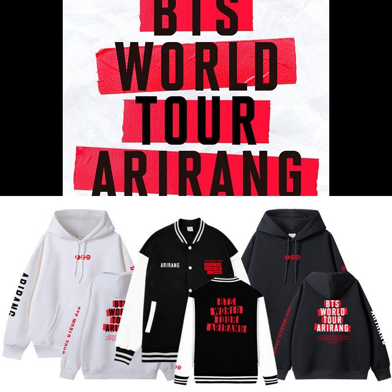 CHAQUETA Y SUDADERA CON CAPUCHA UNIVERSITARIAS DEL TOUR BTS 2026