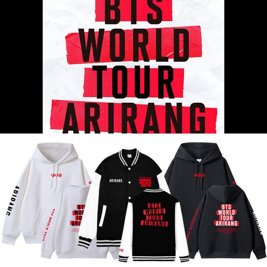 CHAQUETA Y SUDADERA CON CAPUCHA UNIVERSITARIAS DEL TOUR BTS 2026