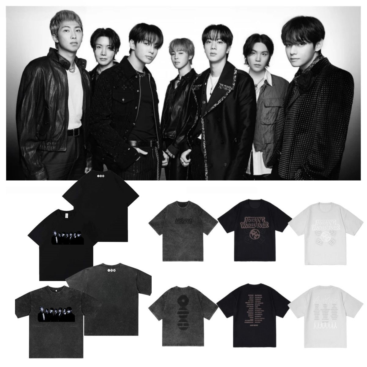 CAMISETAS MERCHANDISING GIRA MUNDIAL BTS 2026 100% ALGODÓN