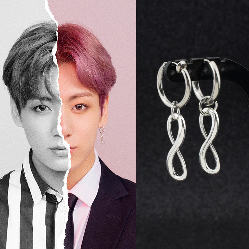 PAR DE PENDIENTES DE ACERO INOXIDABLE DE JUNGKOOK DE BTS
