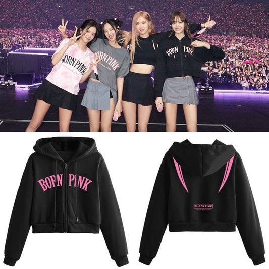 Sudadera con capucha corta BORN PINK de BLACKPINK