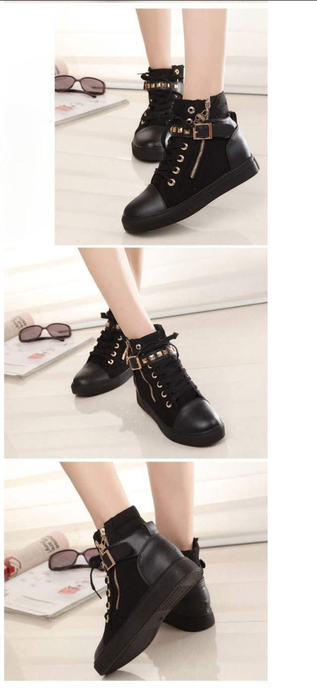 BOTA ROCKERA DE MUJER (blanco/negro)