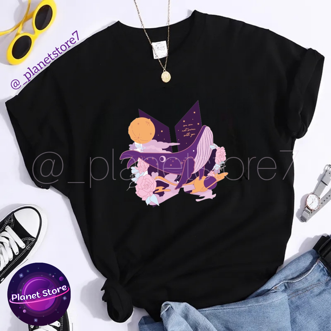 CAMISETA BTS 100% ALGODÓN (blanca y negra) 