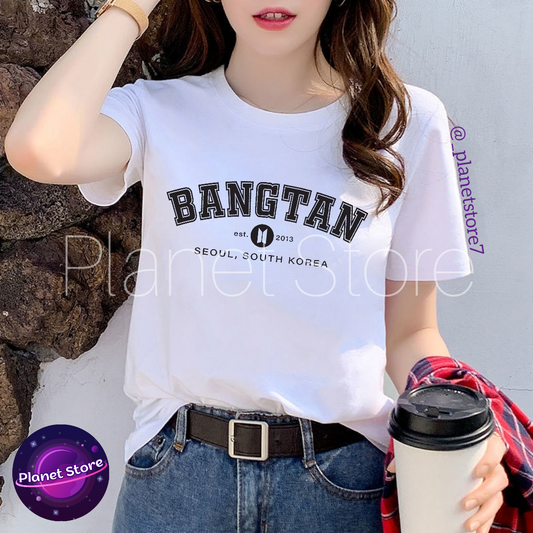 CAMISETA BANGTAN 100% ALGODÓN (Blanco y Negro) 