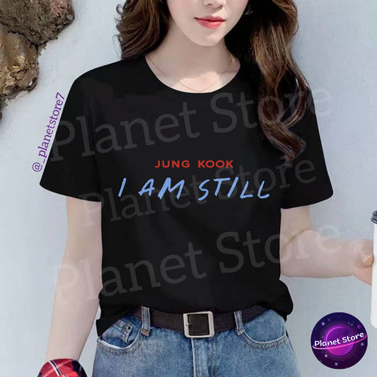 CAMISETAS DE JUNGKOOK "I AM STILL" 100% ALGODÓN (blanco y negro) 