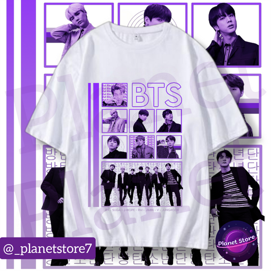 CAMISETA BTS 100% ALGODÓN (blanca y negra) 