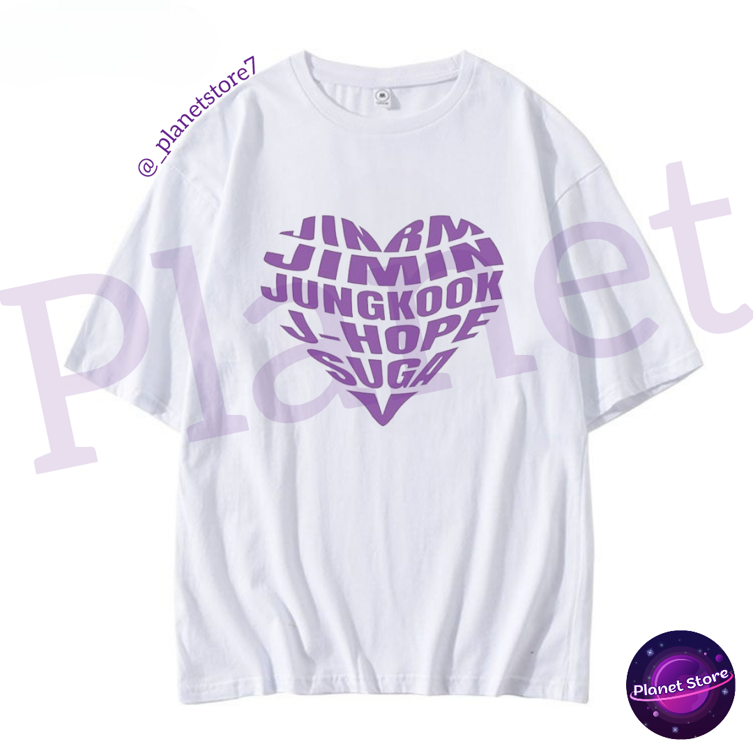 CAMISETA BTS 100% ALGODÓN (blanca y negra) 