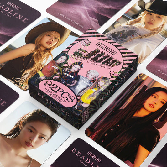 TARJETAS FOTOGRÁFICAS BLACKPINK JUMP 92 PIEZAS (60 TARJETAS + 32 PEGATINAS)